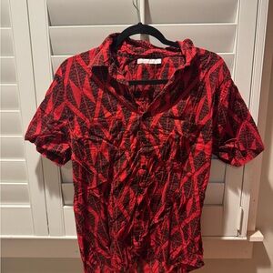 Manaola Red and Black Geometric Shirt